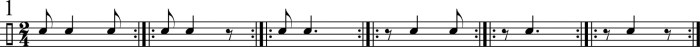 Unsyncopated eighth note rhythms 1 answers