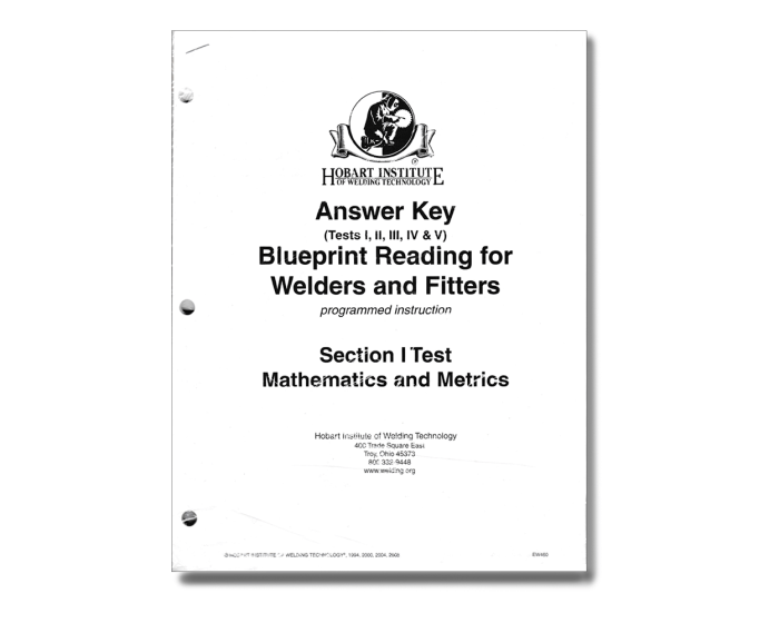 Welding print reading answer key