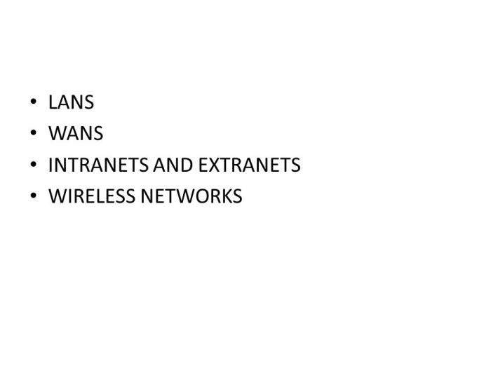 Intranets vpns and extranets are forms of lans